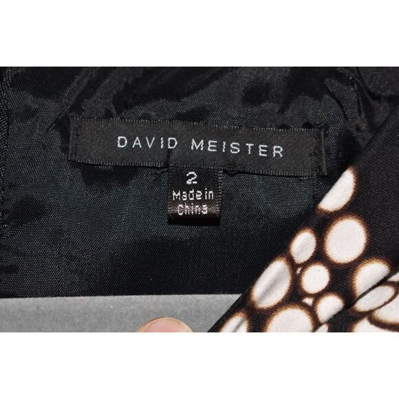 DAVID MEISTER $278 Sleeveless Printed Sheath Dress in Black Size 2 - Picture 3 of 3